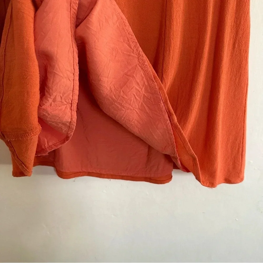 Lulu's Coral Sea Day Skater Dress Tie Front V-neck Flutter Sleeve Size Large - Picture 3 of 9